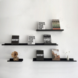 Wall Iron Storage Rack One-word Partition Wall Bookshelf Punch-free Shelf Living Room Decoration Wall Wall Hanging Shelf