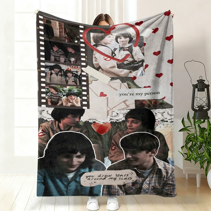 Плюшевая флисовая плед-одеяло BylerCP (в стиле Stranger Things), мягкий для отдыха, 70×100–150×200 см