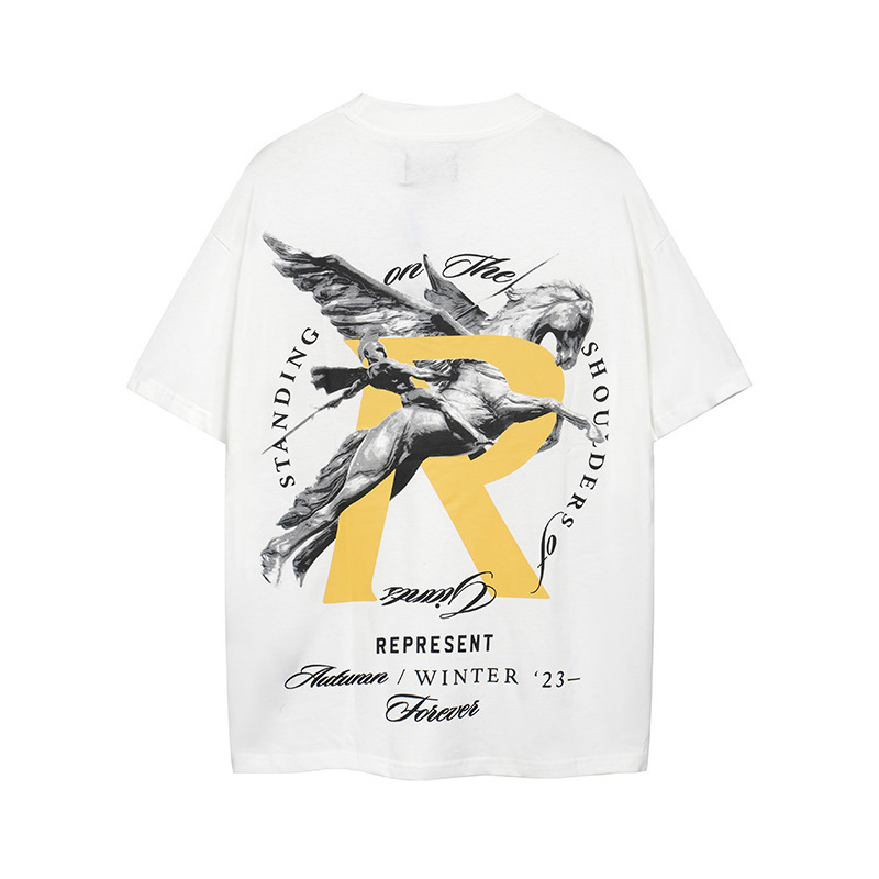 Represrep杜賓犬水洗いして古いアメリカのファッションブランドのヴィンテージのレトロなサメの半袖のtシャツの男をします。|undefined