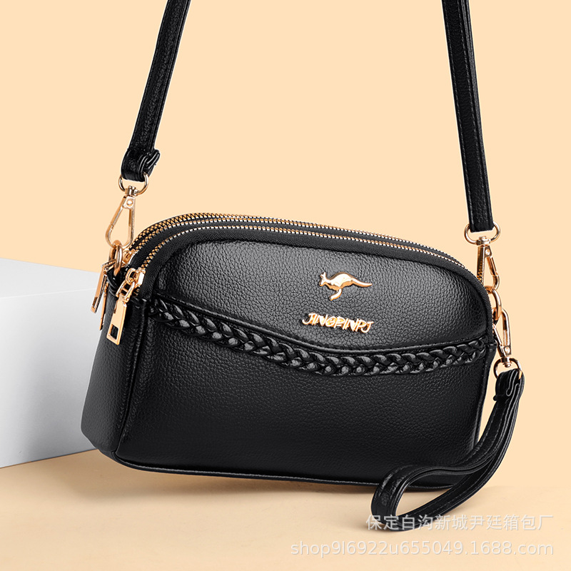 Comercio exterior al por mayor 2023 nuevo estilo occidental de tres capas de las mujeres del bolso de moda todo fósforo hombro bolsa de mensajero pequeña bolsa