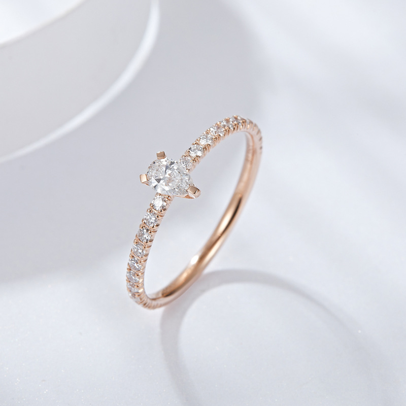 Fairy ladies jewelry simple design water drop pear ring s925 silver personality ins proposal Diamond Ring women's fashion