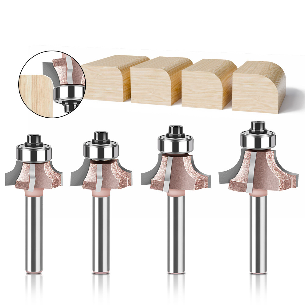 优锐1/4柄四刃正反转封边刀圆角刀圆弧修边刀木工倒边专业级刀具