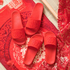 Festive red slippers for beloved indoor, slide, wholesale