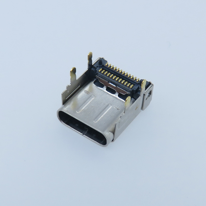 TYPE C24P前插后贴母座双壳垫高CH3.4DIP+SMT板上型双壳8.65 10.0|undefined