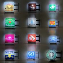 日本发光冰箱贴迷你灯箱可发光led灯牌711全家罗森咖啡啤酒地下铁