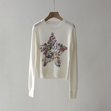 D家秋冬新款专供南油档口直播微商平台批发母提花圆领长袖针织衫