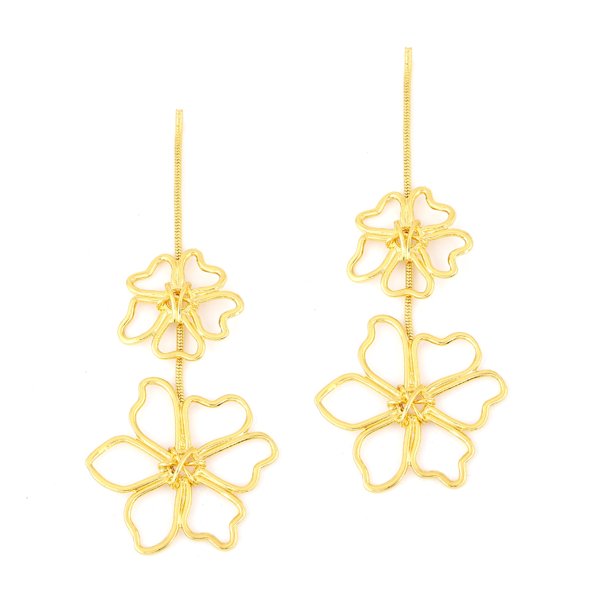 1 Pair Elegant Flower Plating Alloy Drop Earrings display picture 1