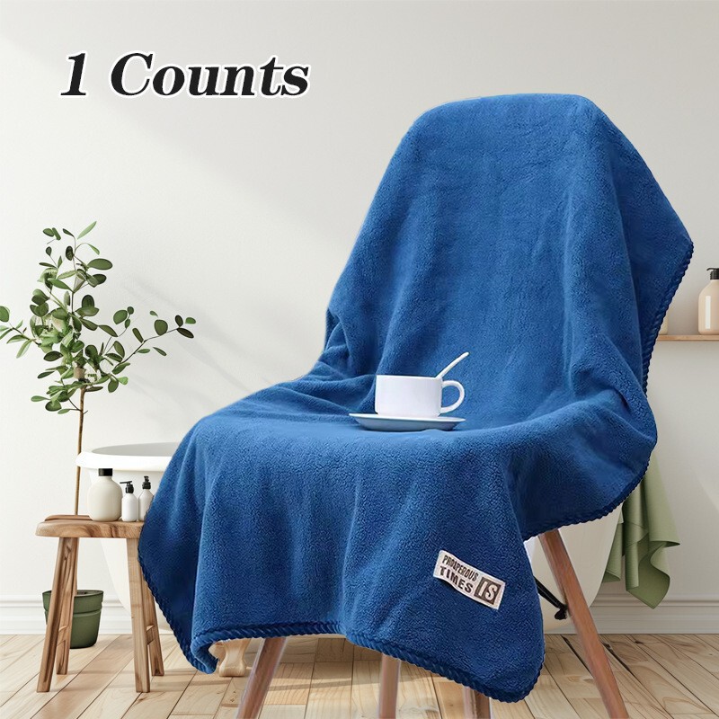 Coral Velvet Threaded Edge Bath Towel Wholesale Factory 80×150 Size Thickeneded Water-Absorbent Household Commercial Super Soft and Skin-Friendly