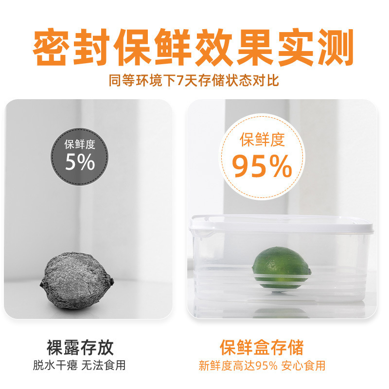 食品保存箱冷凍冷蔵庫冷蔵庫蓋付きプラスチック透明整理箱果物と野菜のコンパートメントボックス|undefined