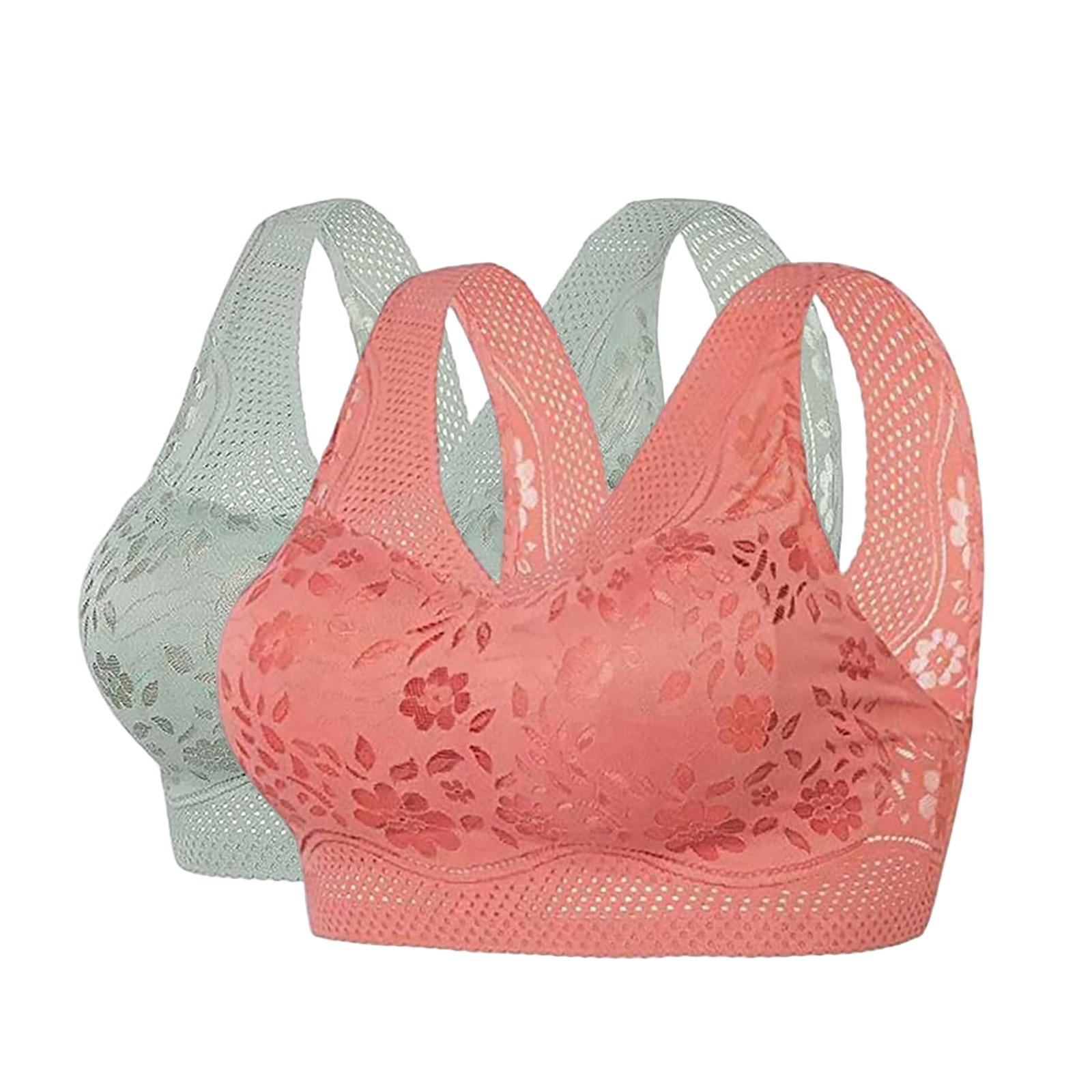 Estilo explosivo transfronterizo, ropa interior sin costuras, sujetador sin anillo de acero para mujer, sujetador fruncido, encaje sexy, espalda, pecho envuelto, chaleco de talla grande