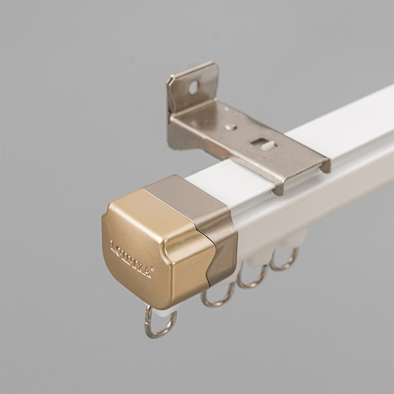 Riel recto silencioso engrosado, montaje superior, montaje lateral, ventana salediza monorraíl, doble vía cruzada, a prueba de fugas, riel de cortina de aleación de aluminio al por mayor