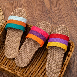 布艺拖鞋;亚麻拖鞋;家居棉鞋