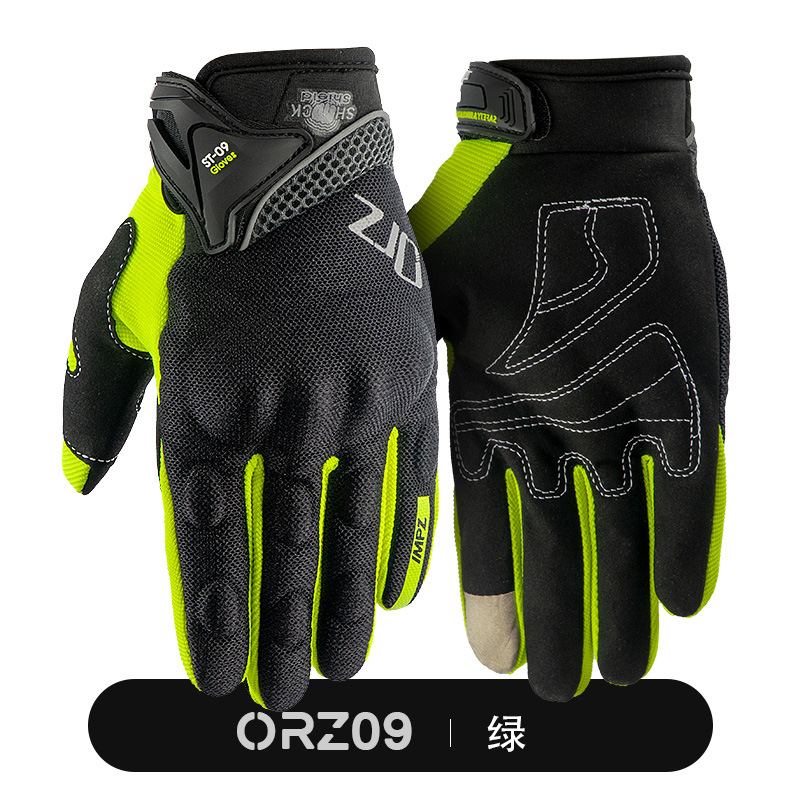 Guantes de moto Orz para primavera y verano, anticaídas, transpirables, equipo de protección para motocicleta, guantes para vehículos eléctricos para hombre, protectores de muñeca