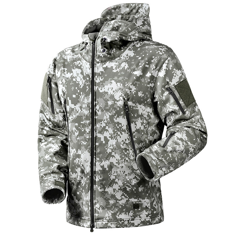 突撃服男性屋外ソフトシェル突撃服ベルベット迷彩防風コートクロスボーダー戦術ジャケットm65|undefined