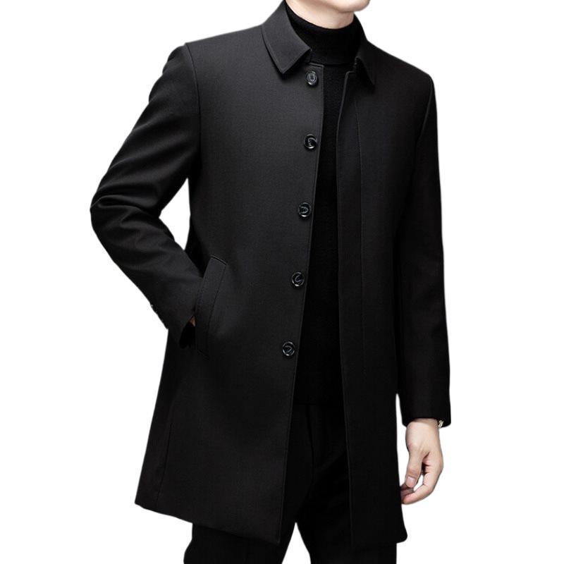 2024冬のミディアムトレンチコート90白鴨毛の長いダウンジャケットは、内胆中年の父親が保温コートを着ている