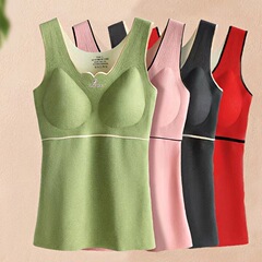 秋冬の親酸素2.0発熱徳絨毛保温ベストの女性とベルベットの厚い無痕修身底保温下着