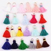 Small cute earrings with tassels handmade, accessory, 1.5cm