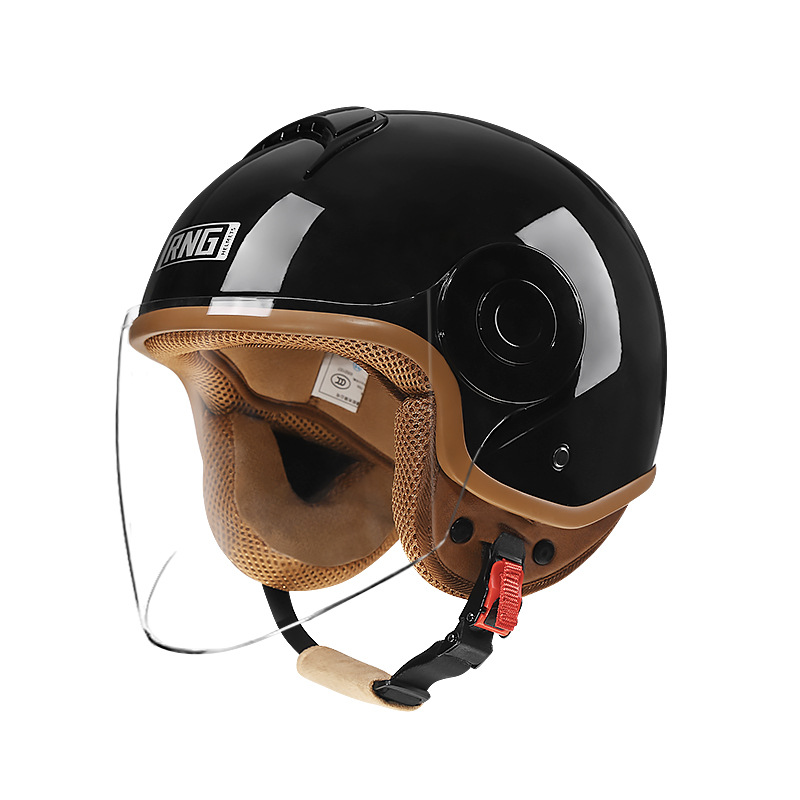 RNG nuevo estándar nacional 3C certificado motocicleta casco retro motocicleta casco 3/4 casco de los hombres y mujeres casco de coche eléctrico
