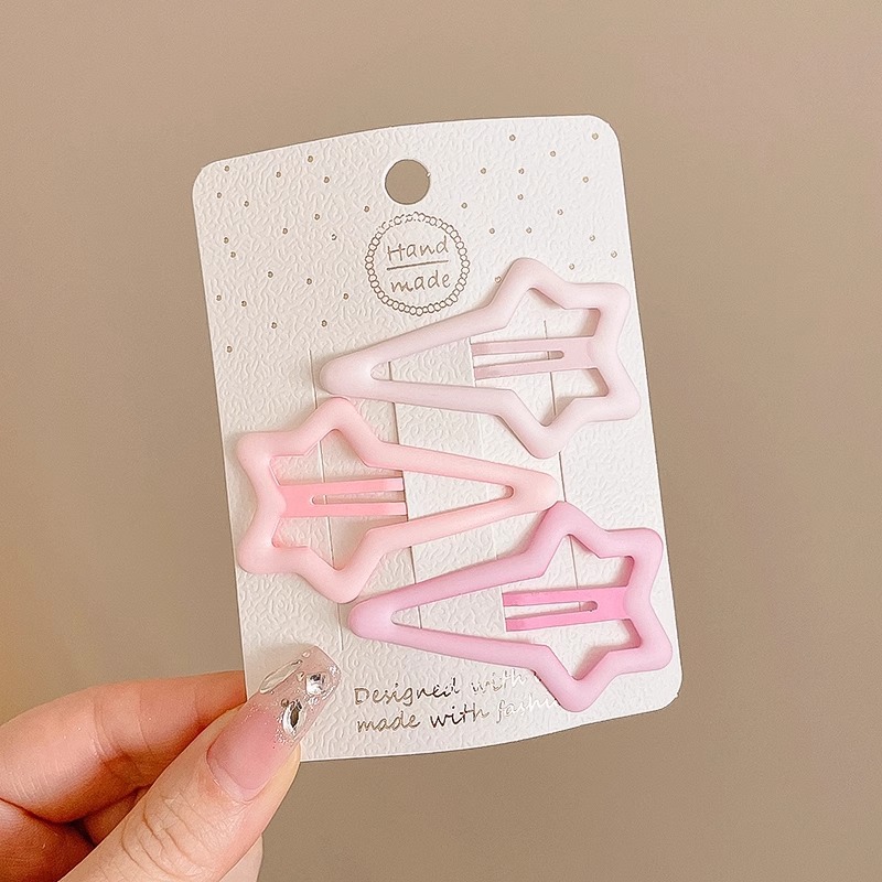 Rosa Linda estrella horquilla lado femenino clip de pelo amor de los niños BB clip de pelo roto horquilla bebé tocado