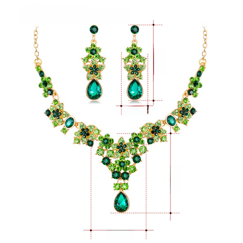Elegant European and American Bridal Necklace and Earrings Set, 5-Star Alloy Women's Necklace and Earrings Set, Accessory Set