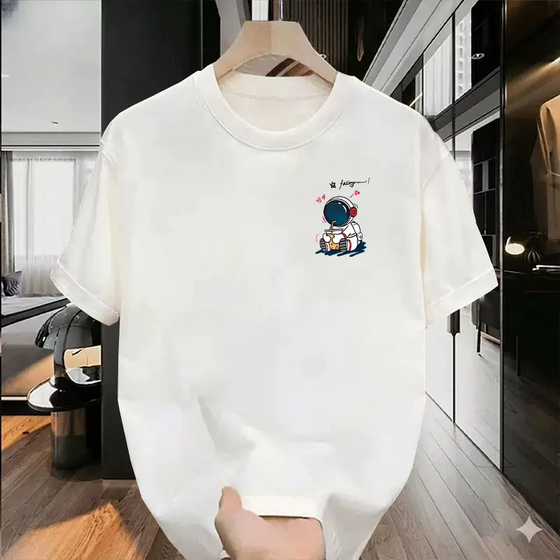 2026新款短袖男T恤男纯棉夏季纯色休闲男女同款套头上衣潮牌服饰