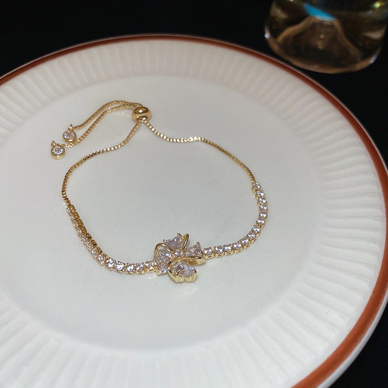 Pulsera de letras de ácido acético de circón Moda exquisita pulsera de viento frío ligero lujo temperamento de alta gama al por mayor