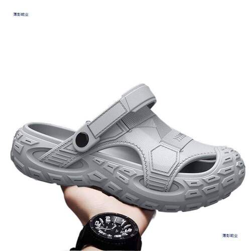 Men's Summer New Home Thick Sole Outdoor Slipproof Hiking Sandal with Cap Toe