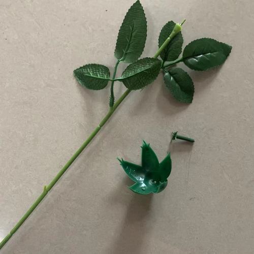 Factory direct sales simulated rose stem single leaf soap flower paper vine flower ribbon rose wool flower branch