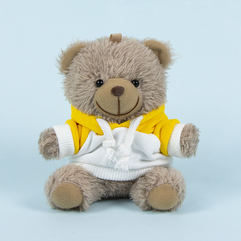 Lindo osito llavero colgante regalo creativo muñecas de peluche vestidas osito de peluche colgante de mochilas escolares para parejas