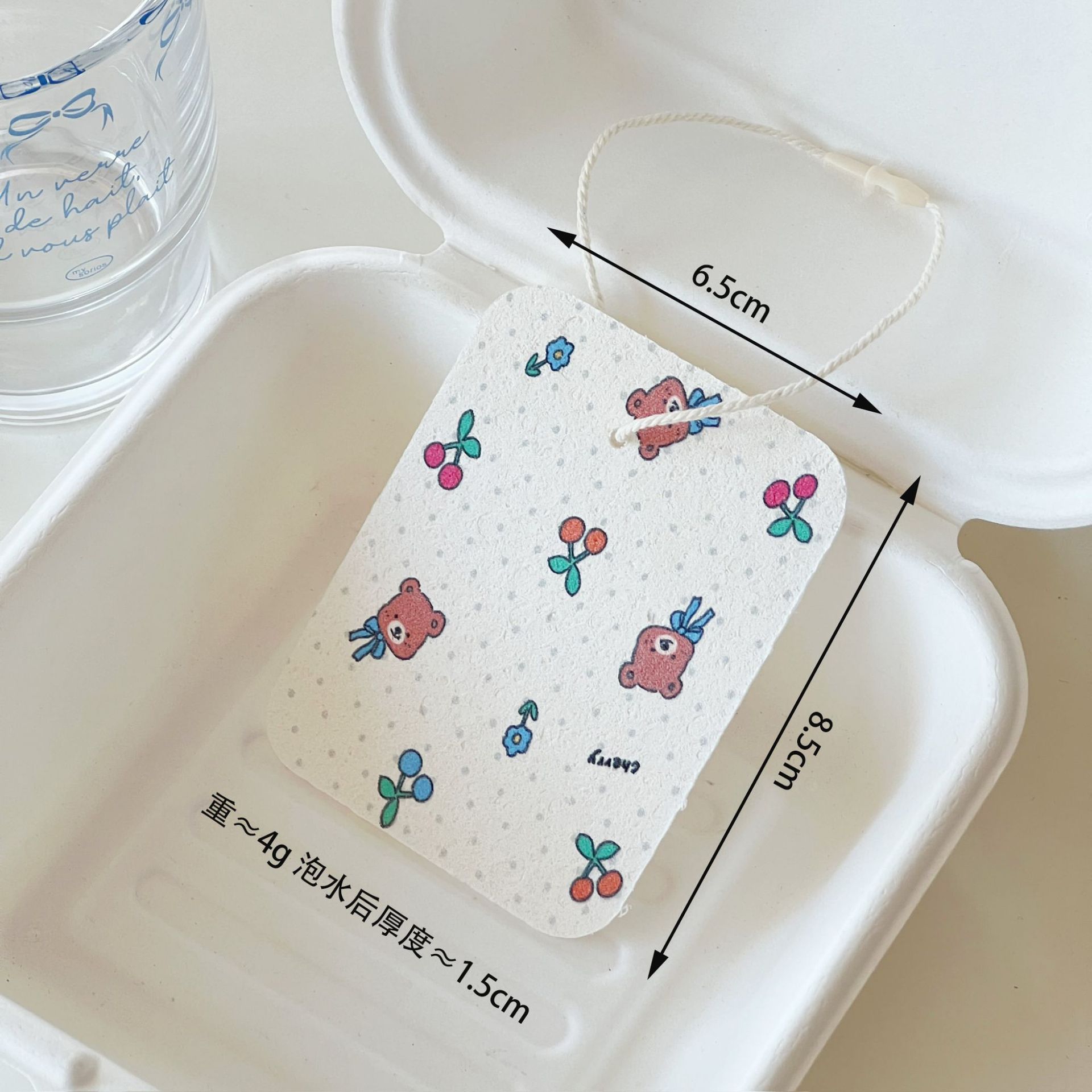 목재 펄프 면-체리 곰