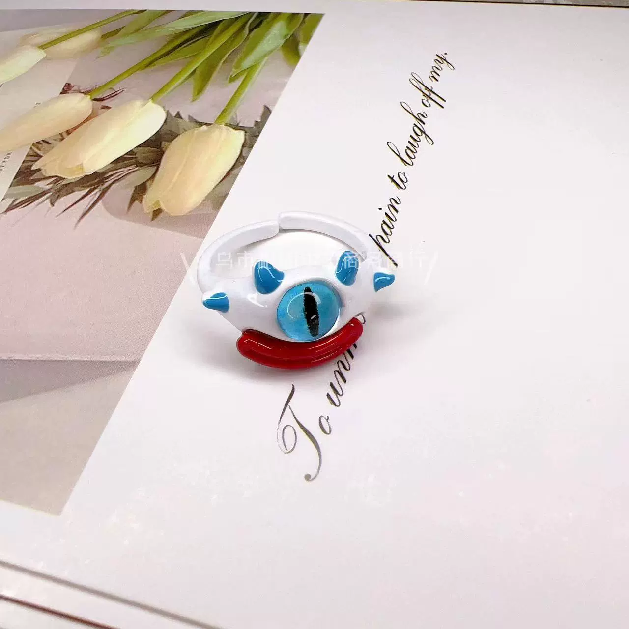 Cute cartoon one size ring, funny monster for elementary school students for beloved