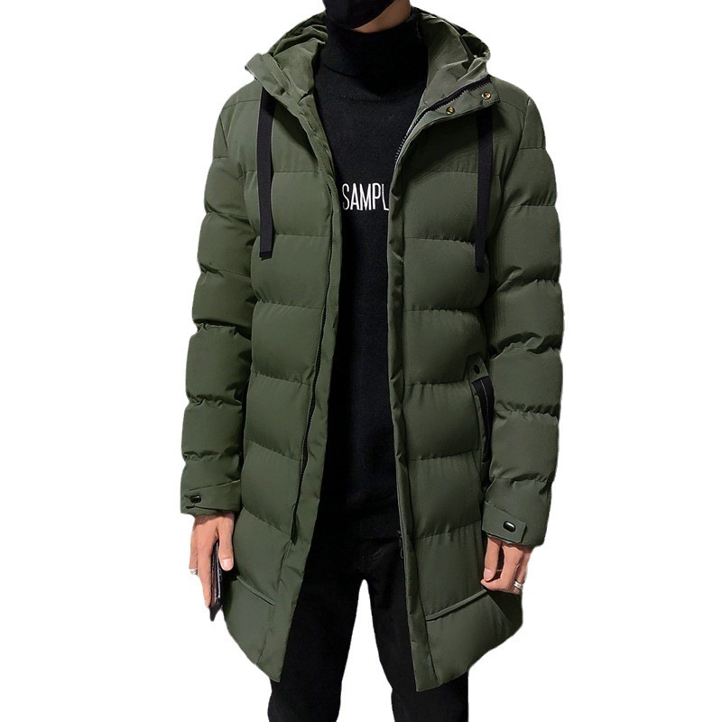 Chaqueta de algodón M-8XL para hombre, chaqueta de algodón de longitud media de talla grande, chaqueta informal cálida de estilo coreano para hombre, chaqueta de algodón de invierno a la moda