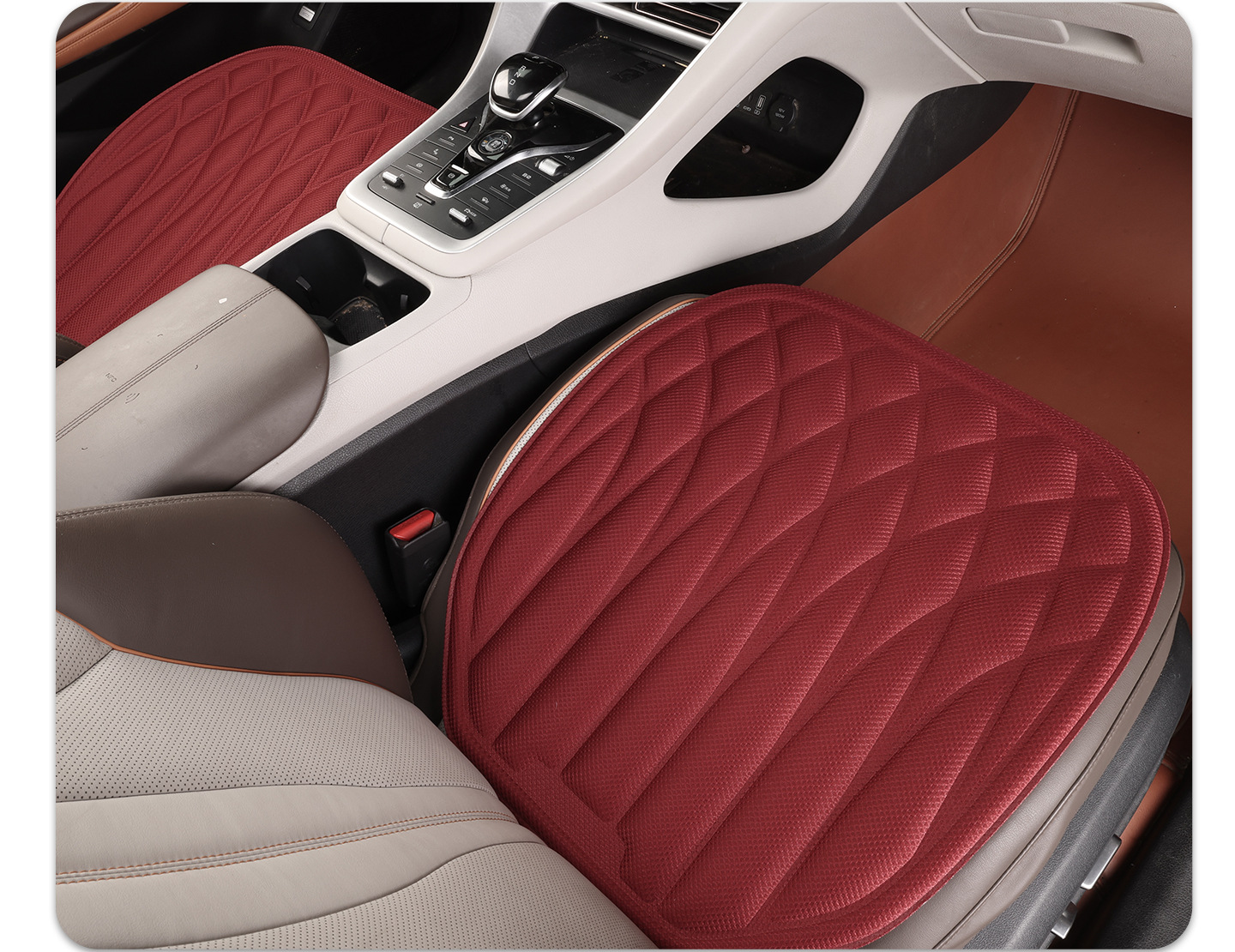 Exclusive for cross-border sales: 2026 new model seaweed fiber car seat cushion, universal for all seasons, no installation required, three-piece set, heat-pressed and integrated