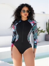 J 11312 Zipper Surfing Swimsuit Conservative ��������Ӿ��