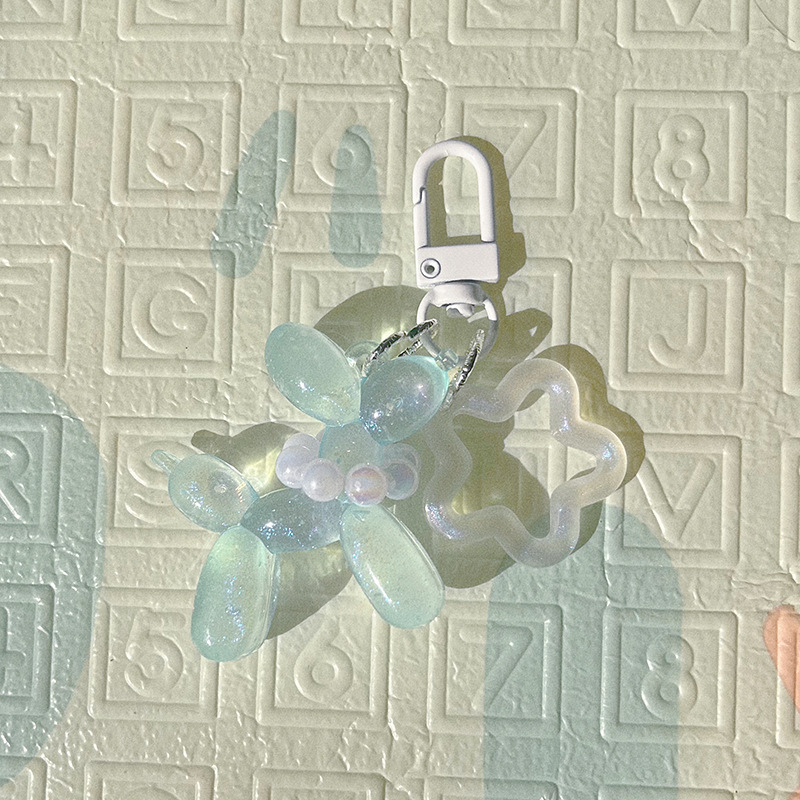 Perro globo azul transparente luminoso