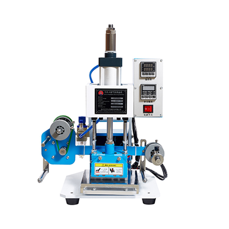 小型气动烫金机压唛机电机自动收金卷带烙印机压痕转印烫印LOGO