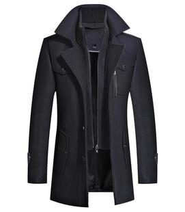 W 66458 Double Collar Wool Coat Men �p�Ië�ش��� �羳�W����