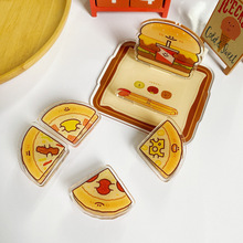 小红书同款亚克力手机支架汉堡薯条桌面创意摆件学生可爱卡通立牌