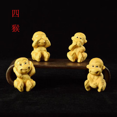 Factory wholesale four un monkeys figurine home feng shui decoration item do not say do not look do not listen twelve zodiac monkeys