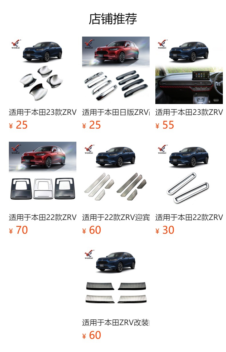 Suitable for Honda ZRV in the modified rear trunk trim US version HRV special tailgate trunk trim