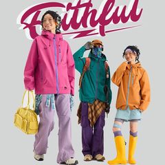 跨境外贸情侣冲锋衣男女款休闲宽松潮牌夹克户外登山服露营骑行服