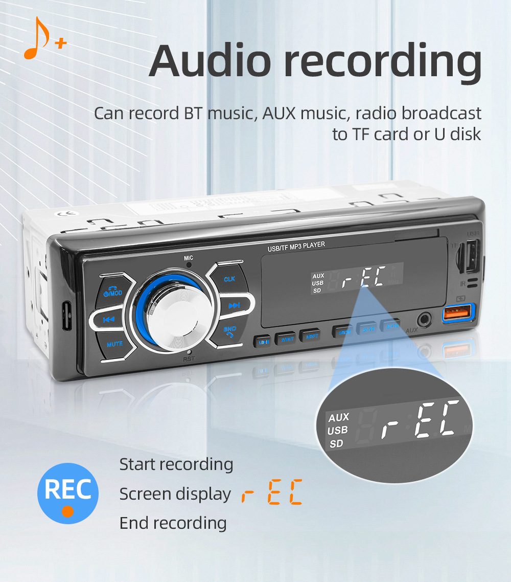 12V Positioning Car Fm Radio Stereo Remote Control Digital Bluetooth Audio Music Car Mp3 Player