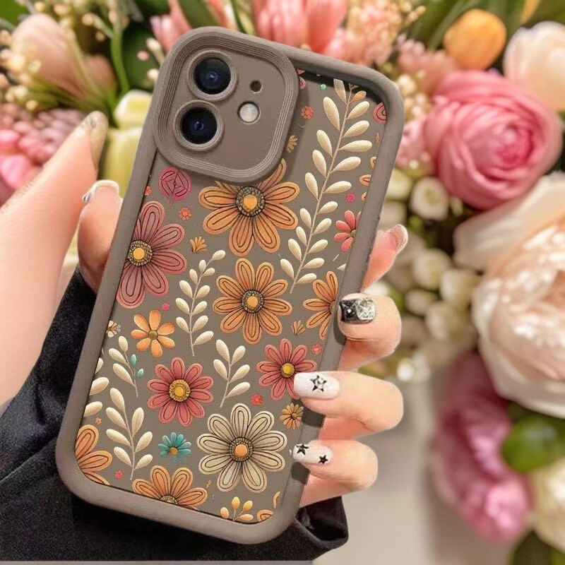 Foreign Trade Chrysanthemum Suitable for Apple 17Promax Mobile Phone Case Iphone16 Japanese and Korean Ins15 Cross-Border 14 European and American 13/