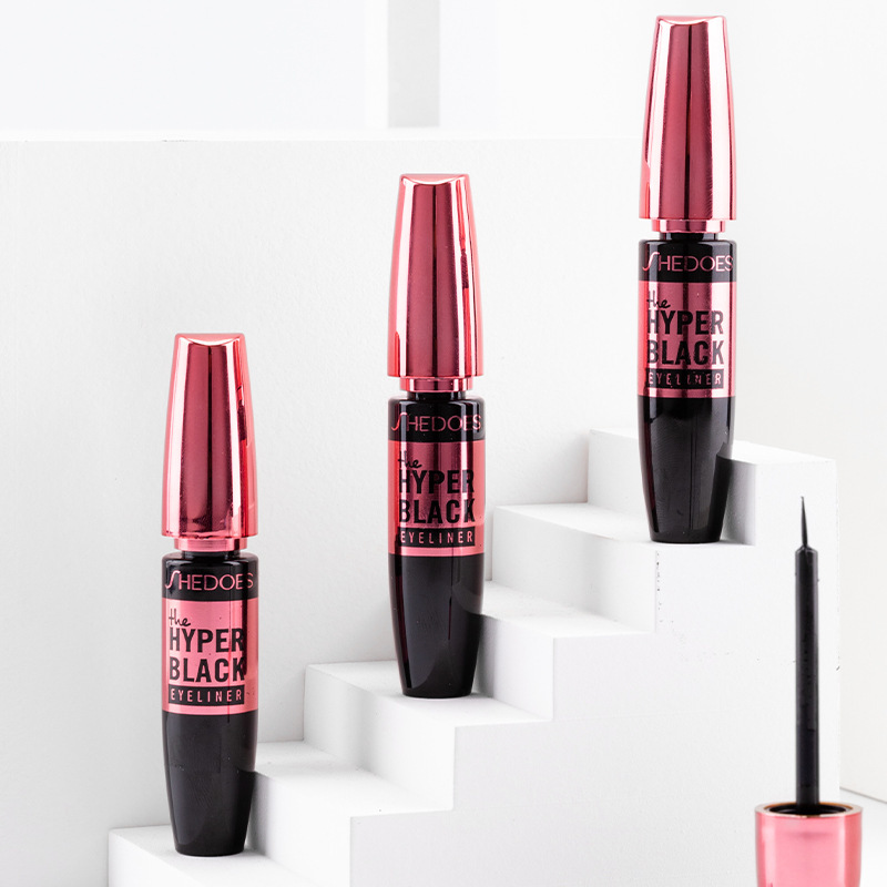 Shedoes Comercio exterior transfronterizo impermeable no manchado sedoso suave 12H maquillaje muy fino cabeza de la pluma delineador de ojos de secado rápido