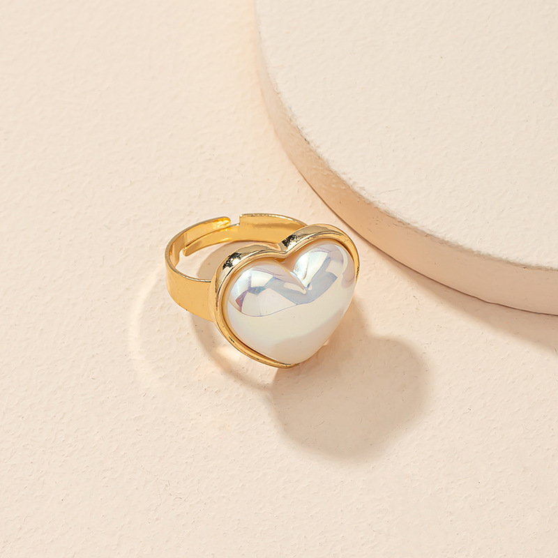 Fashion Heart Shape Alloy Plating Rings