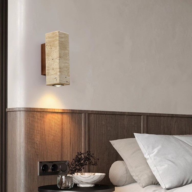 Retro balcón exterior tifón lámpara de pared de viento impermeable patio silencioso cabeza de cama pared de piedra lámpara de pared amarilla villa agujero de dormitorio tiro al aire libre