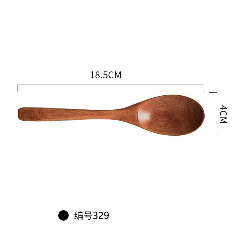 18.5*4cm 오래된 옻칠 플랫 핸들 스푼-329