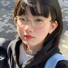 老钱风金丝近视眼镜女韩版复古金属椭圆小框书呆子素颜平光镜小脸
