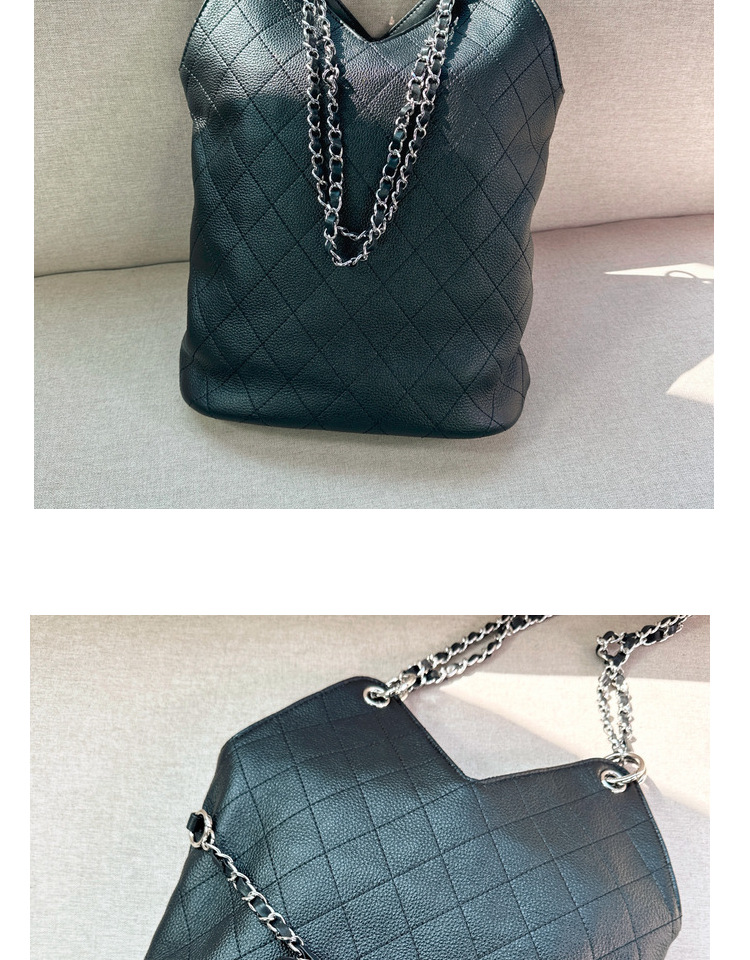 Sac à main en cuir de vache, couche de tête, petit treillis de diamant parfumé, chaîne, grande capacité, épaule pour les déplacements, nouvelle collection 2024_voghion.com