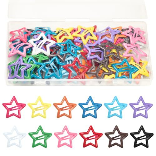 Colorful Five-Pointed Star Hair Clips, Popular Cross-Border Hair Clips, Cute Star Clips, Sweet and Spicy Style Side Clips, Hair Clips for Stray Hair, Foreign Trade Hair Clips